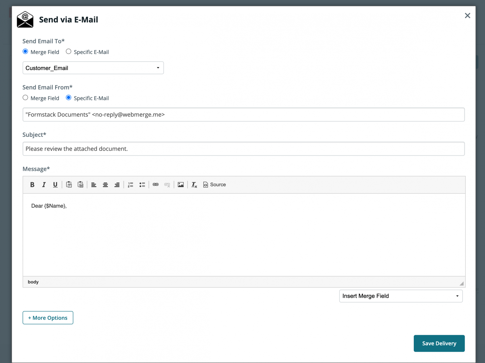 Populate Job Applications from Google Forms Formstack Documents